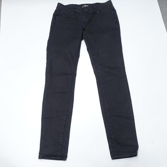 Loft Ann Taylor Jeans Women's 24 Black 5-Pockets Modern Skinny Leg Zip Fly - Picture 1 of 8